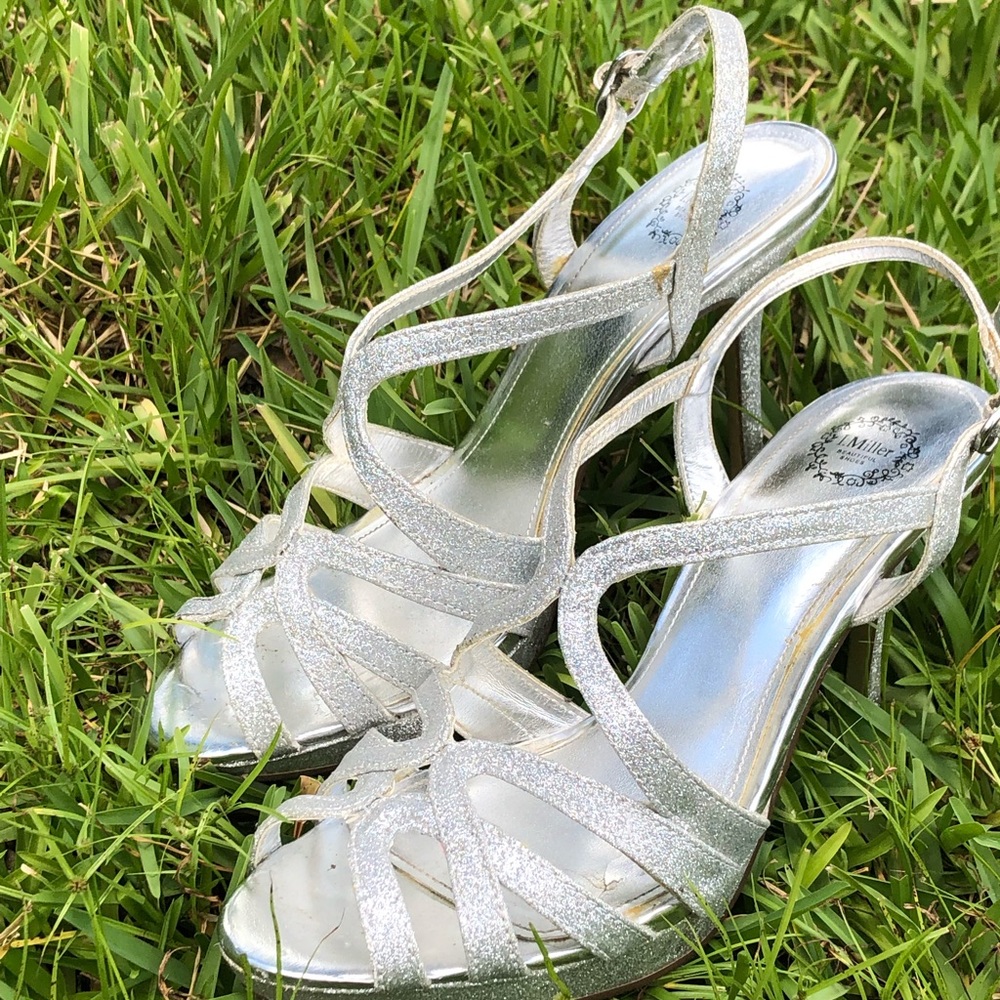 L. Miller (JCP) Silver Sparkly High heels